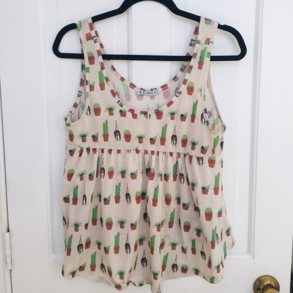 KLING Succulent patterned tank top
